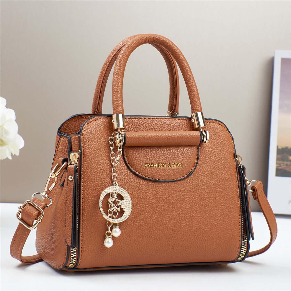 Borse moda minimalista alla moda: Versatile, casual e di grande capacità con stile occidentale e lucentezza trendy alto livello - Viva Armonia