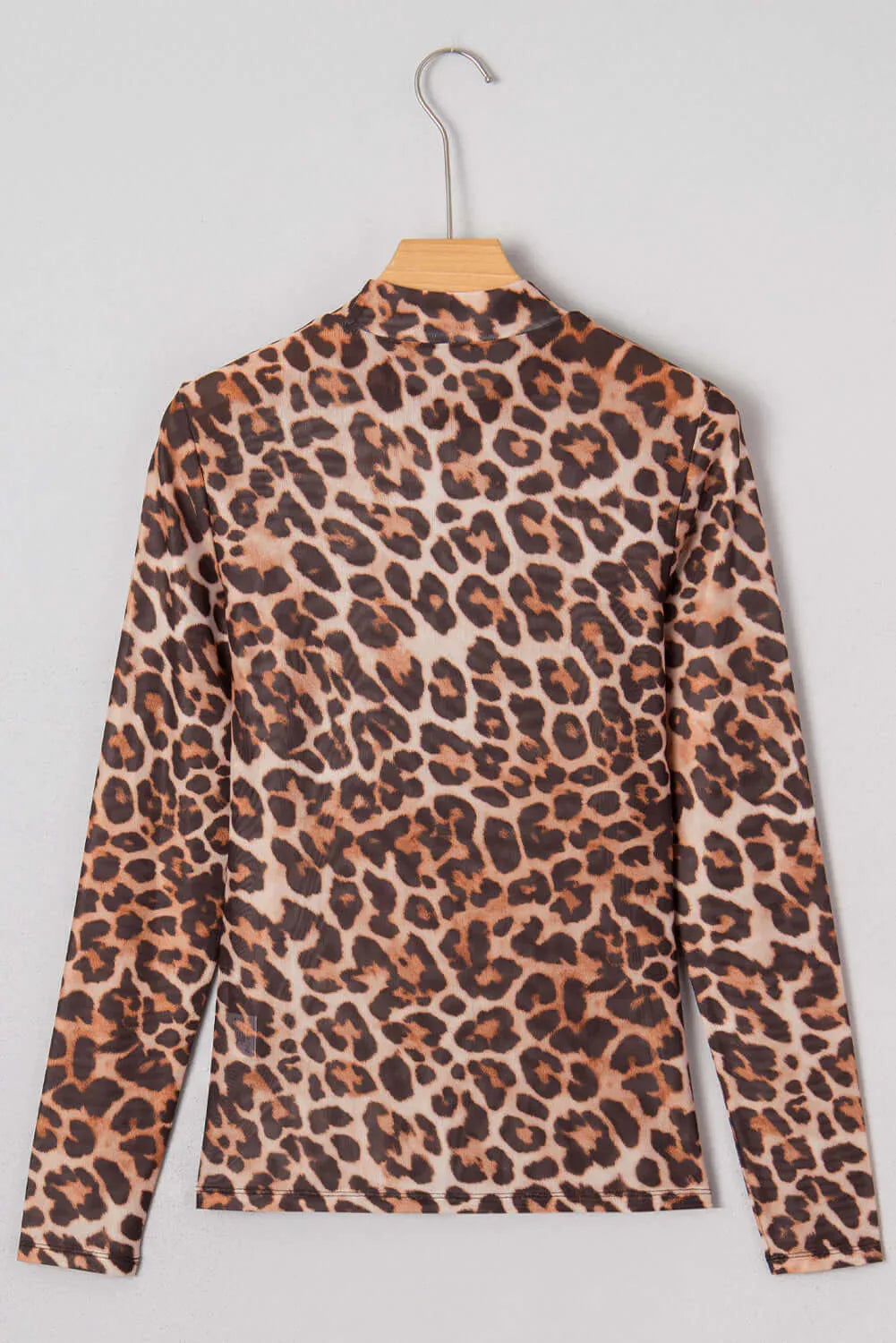 Top Leopardato Rete Donna - Maniche Lunghe Sexy Elegante - Viva Armonia