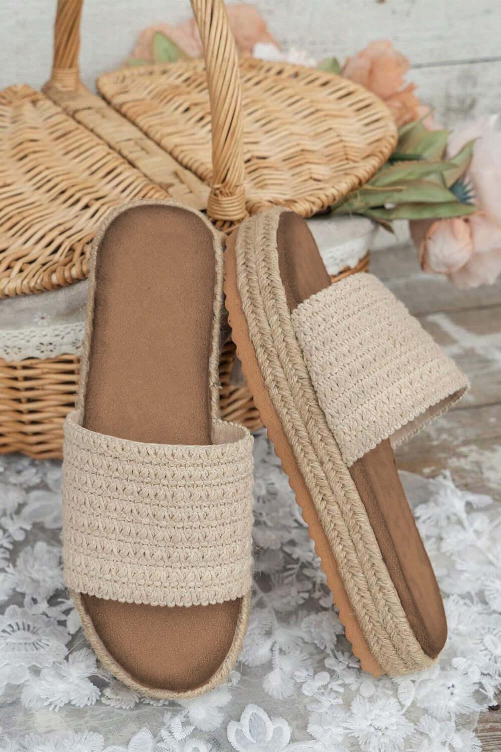 Ciabatte Boho Bianche a Fascia Singola - Viva Armonia