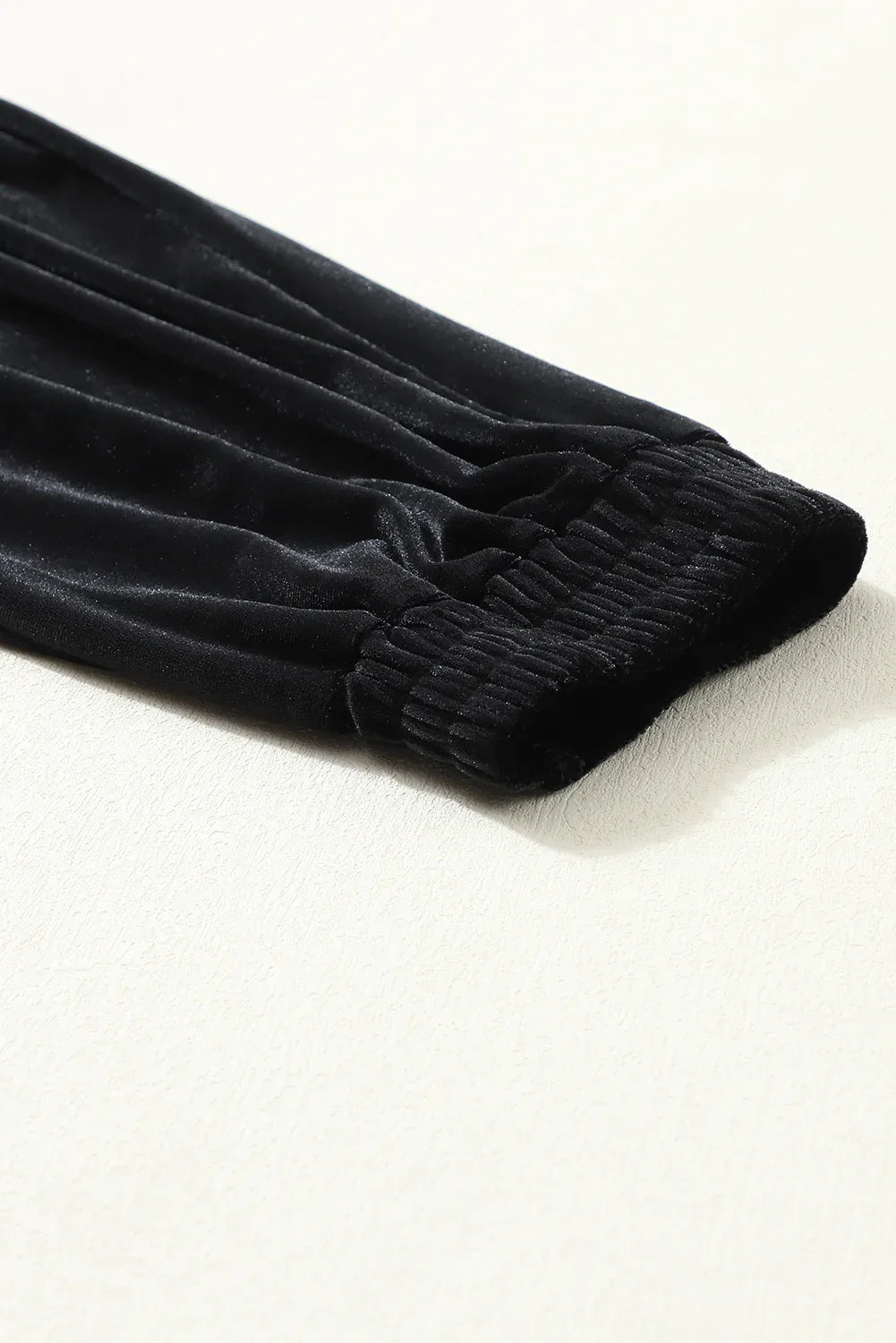 Pantaloni da jogging in velluto nero con tasca vintage - Viva Armonia