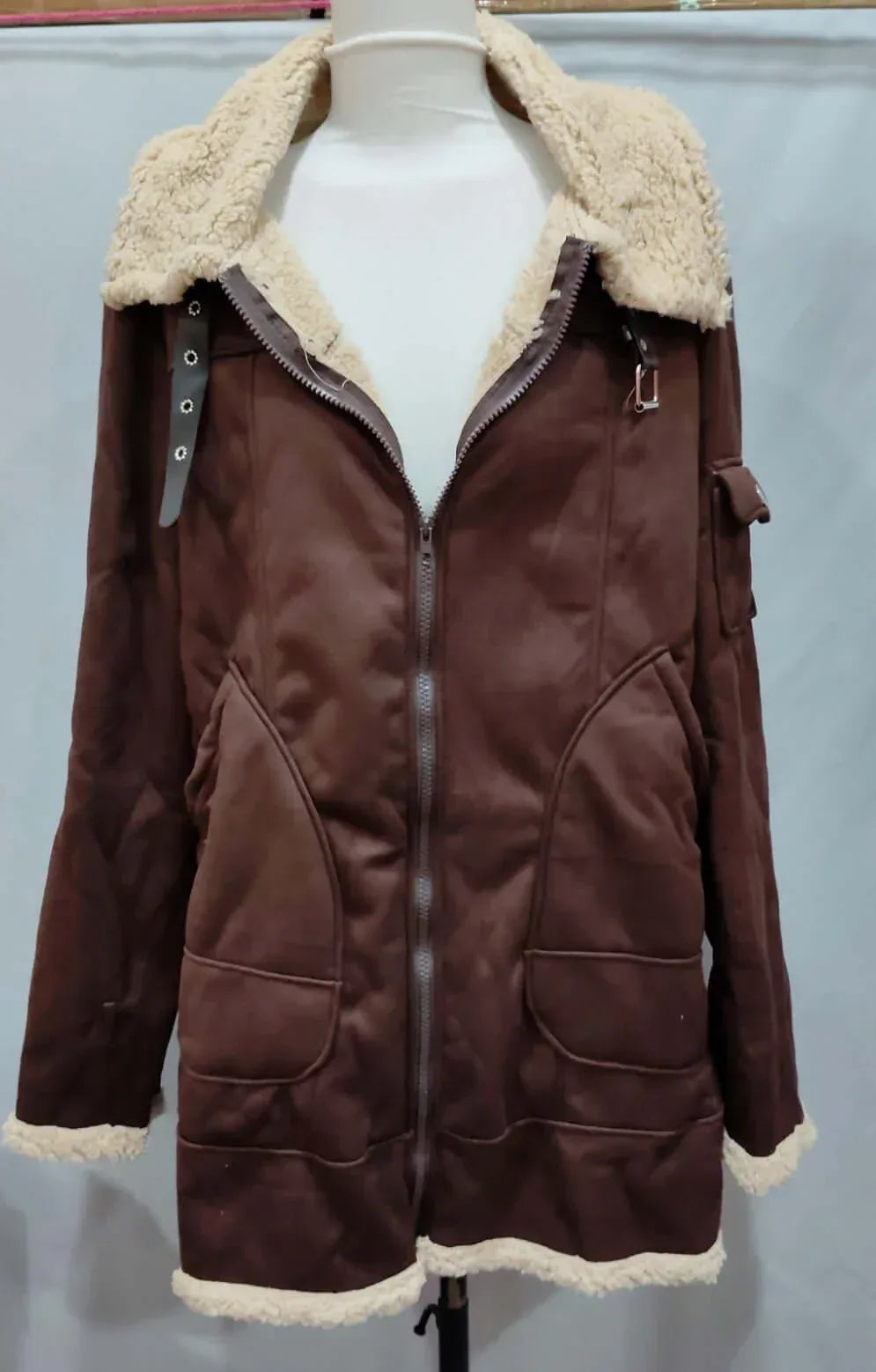 Giacca invernale militare uomo - Pile con collo in pelliccia - Viva Armonia