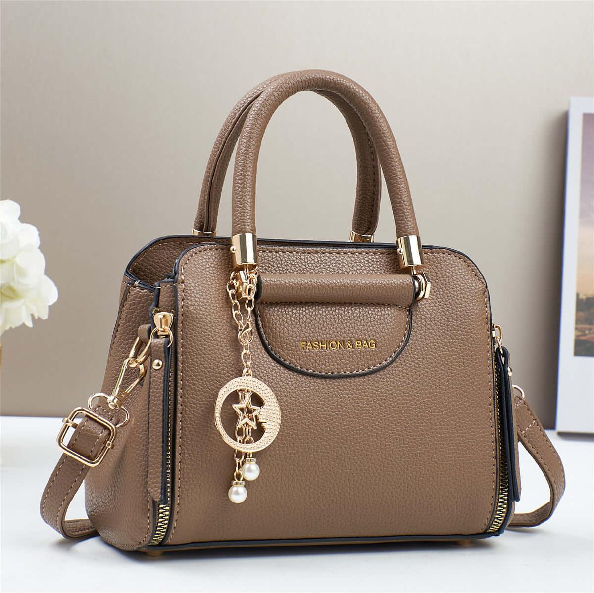Borse moda minimalista alla moda: Versatile, casual e di grande capacità con stile occidentale e lucentezza trendy alto livello - Viva Armonia