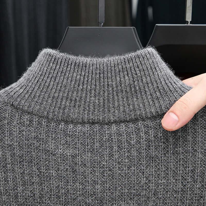 Pullover lana uomo con mezza zip - Maglione caldo - Viva Armonia