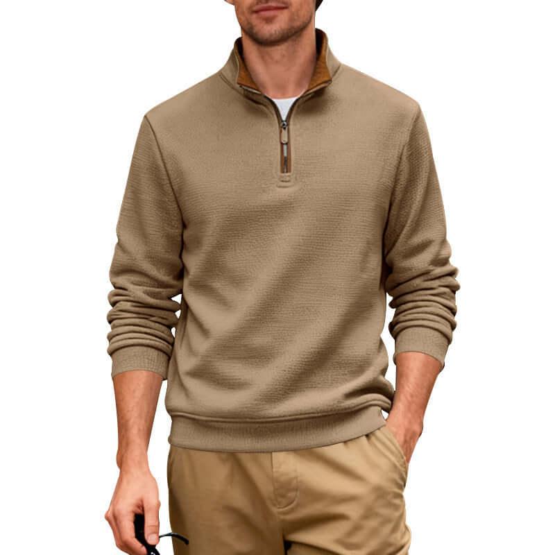 Maglione uomo business con zip - Colletto alto foderato - Viva Armonia