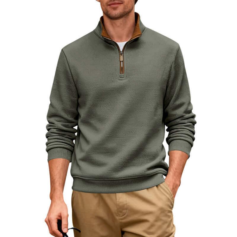 Maglione uomo business con zip - Colletto alto foderato - Viva Armonia