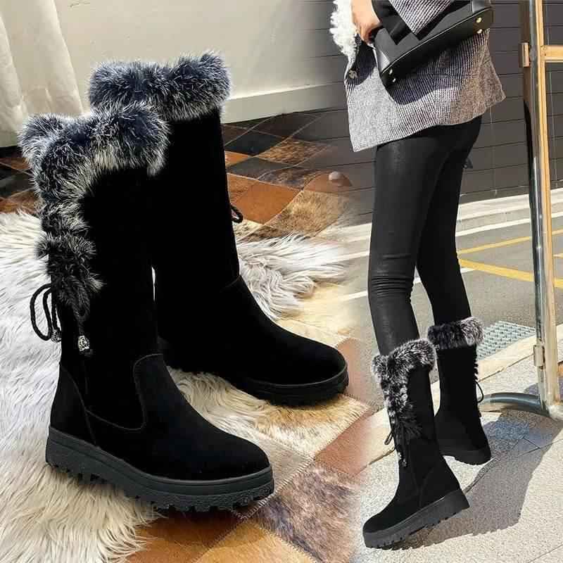 Stivali neve donna con pelliccia - Suola grossa antiscivolo - Viva Armonia