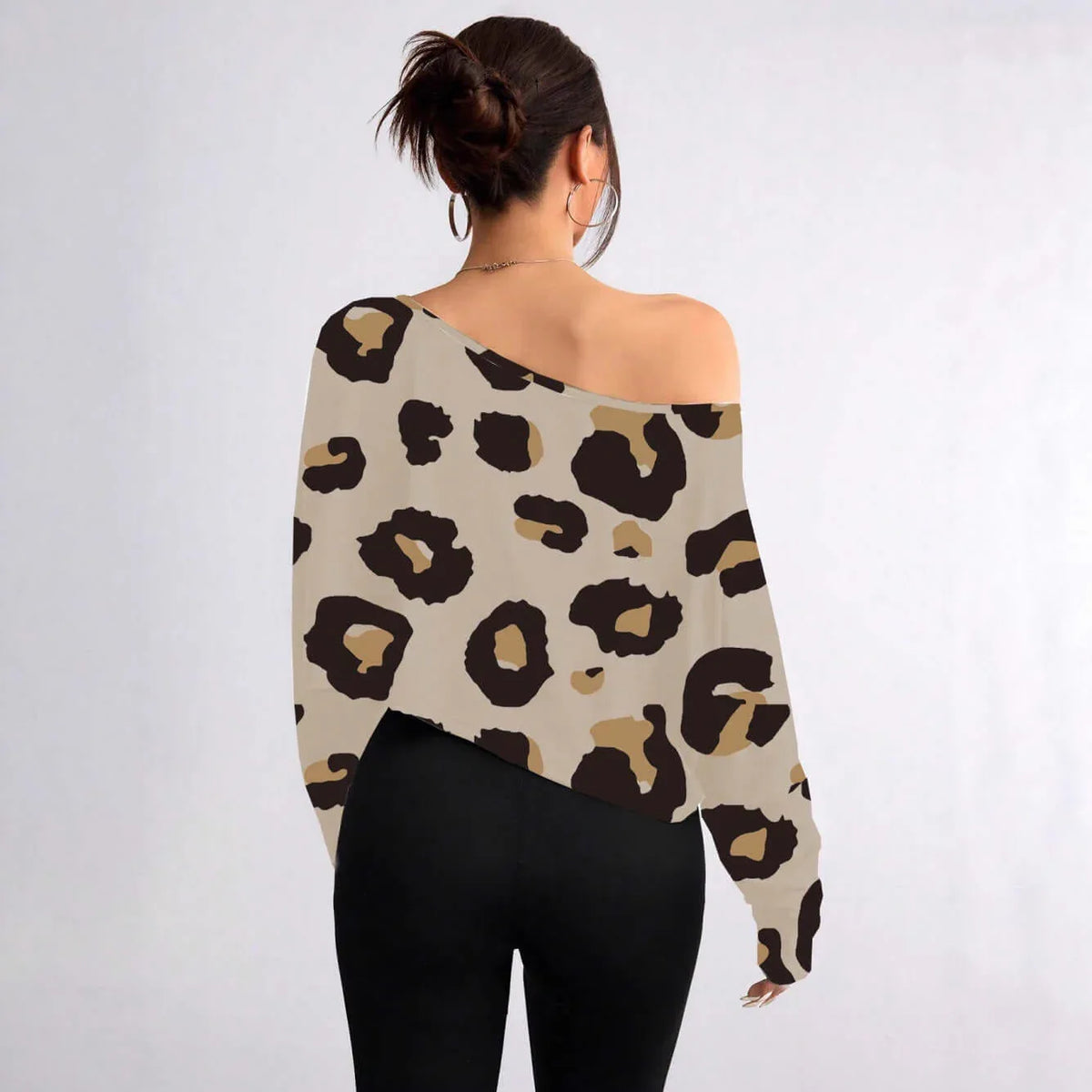 T-shirt donna spalle scoperte - Stampa leopardata - Viva Armonia