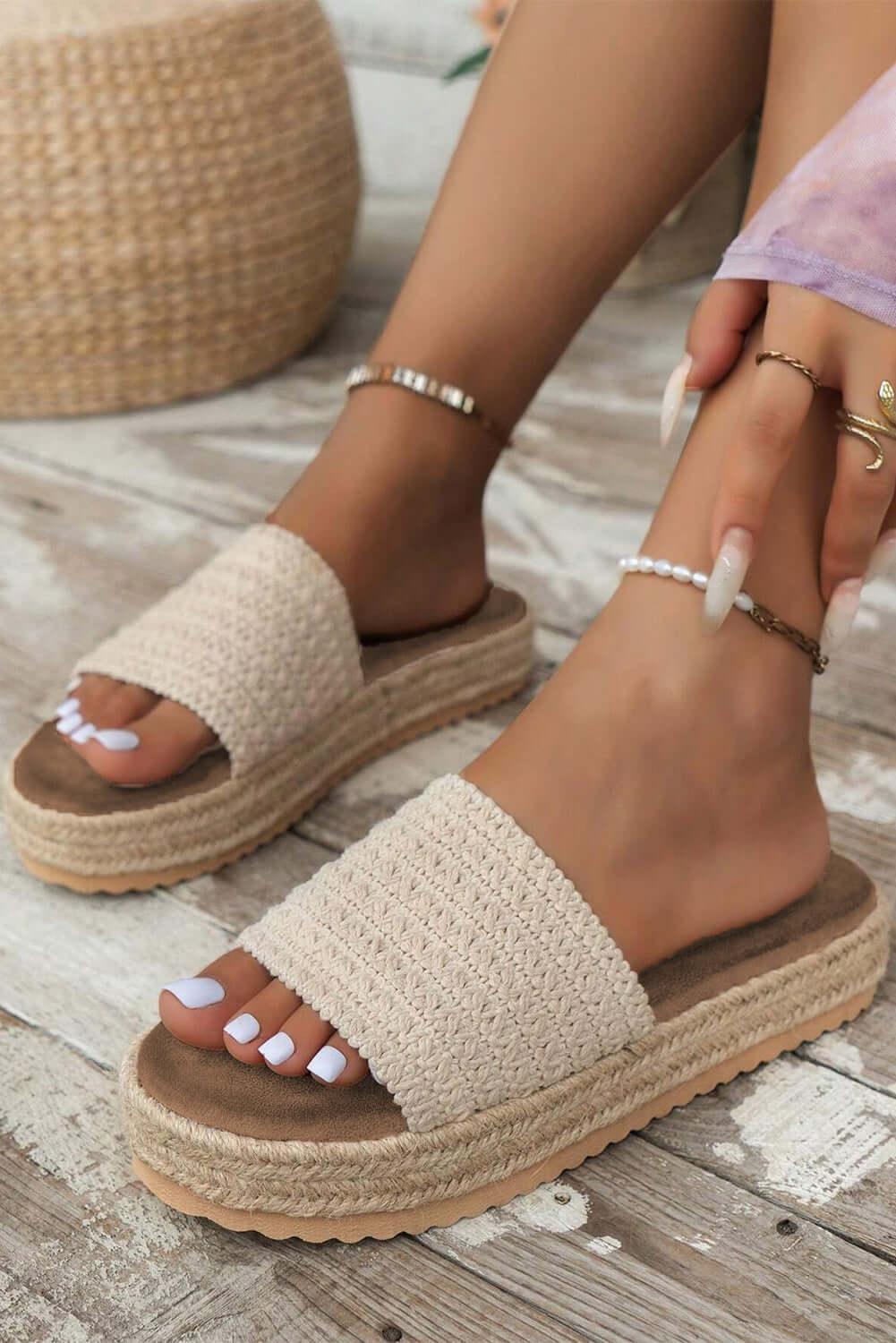 Ciabatte Boho Bianche a Fascia Singola - Viva Armonia