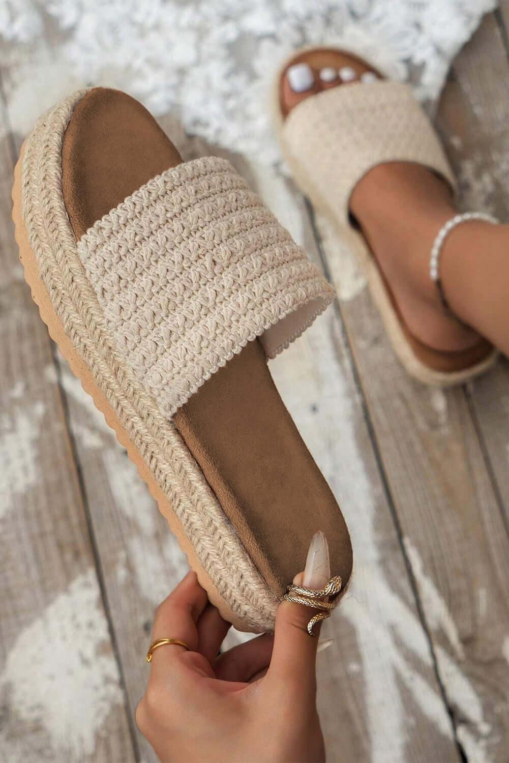 Ciabatte Boho Bianche a Fascia Singola - Viva Armonia