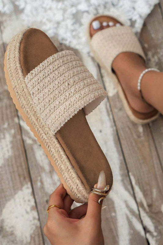 Ciabatte Boho Bianche a Fascia Singola - Viva Armonia