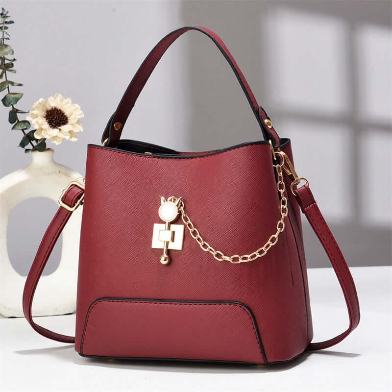 Borsa a secchiello di classe - Borsa a tracolla da donna in pelle Pu Borsa da donna elegante Borsa a tracolla da donna - Viva Armonia