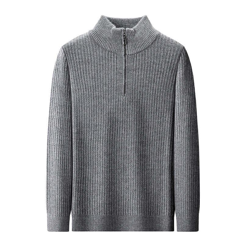 Pullover lana uomo con mezza zip - Maglione caldo - Viva Armonia