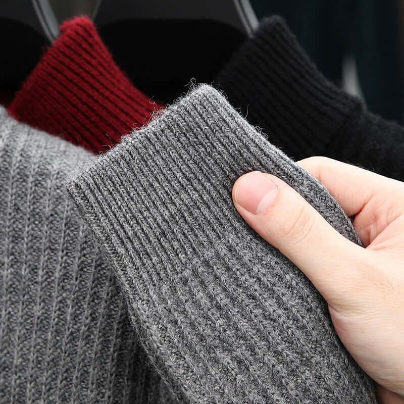 Pullover lana uomo con mezza zip - Maglione caldo - Viva Armonia