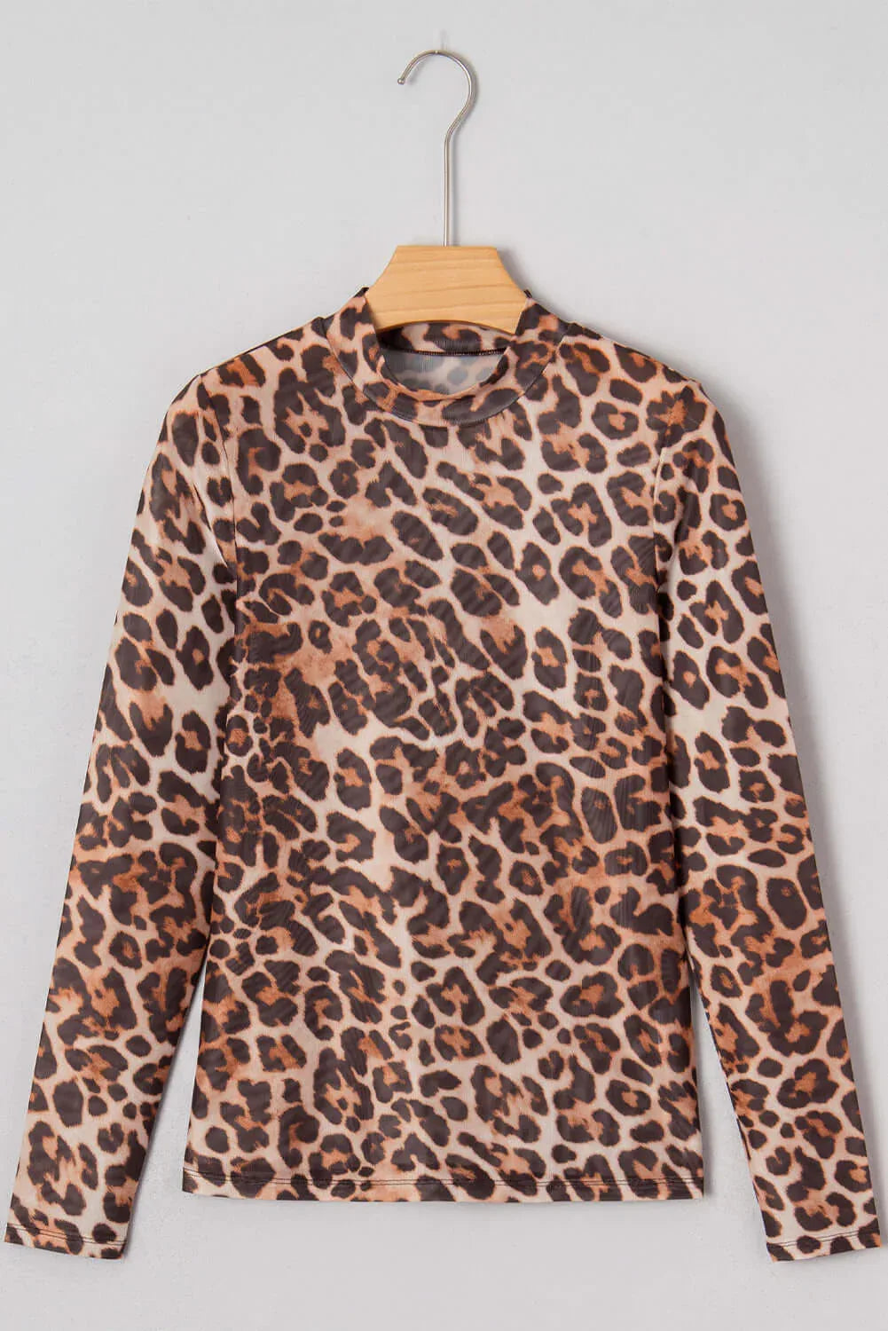 Top Leopardato Rete Donna - Maniche Lunghe Sexy Elegante - Viva Armonia