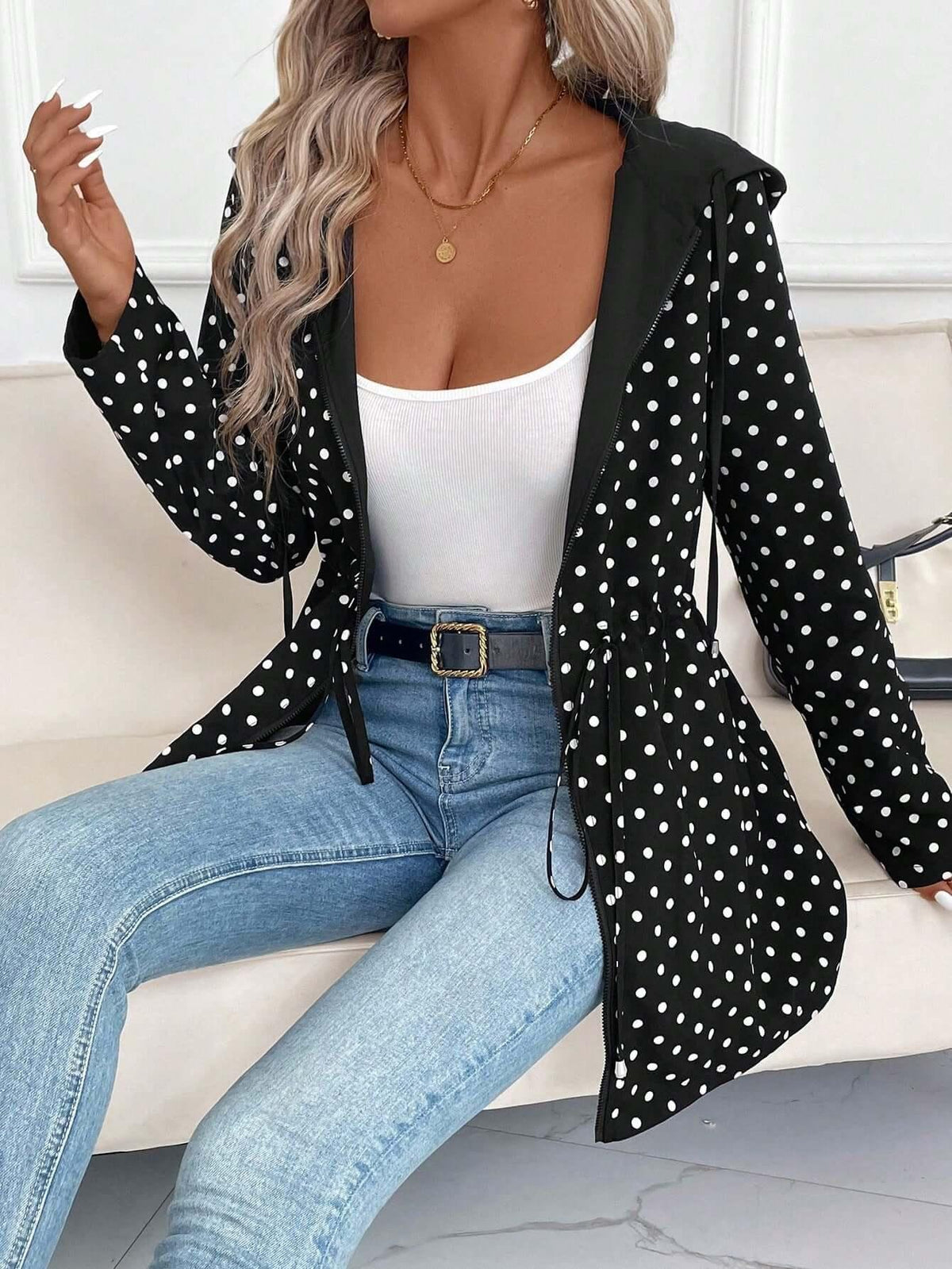Giacca reversibile donna con cappuccio - Doppia faccia con zip - Viva Armonia